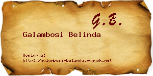 Galambosi Belinda névjegykártya